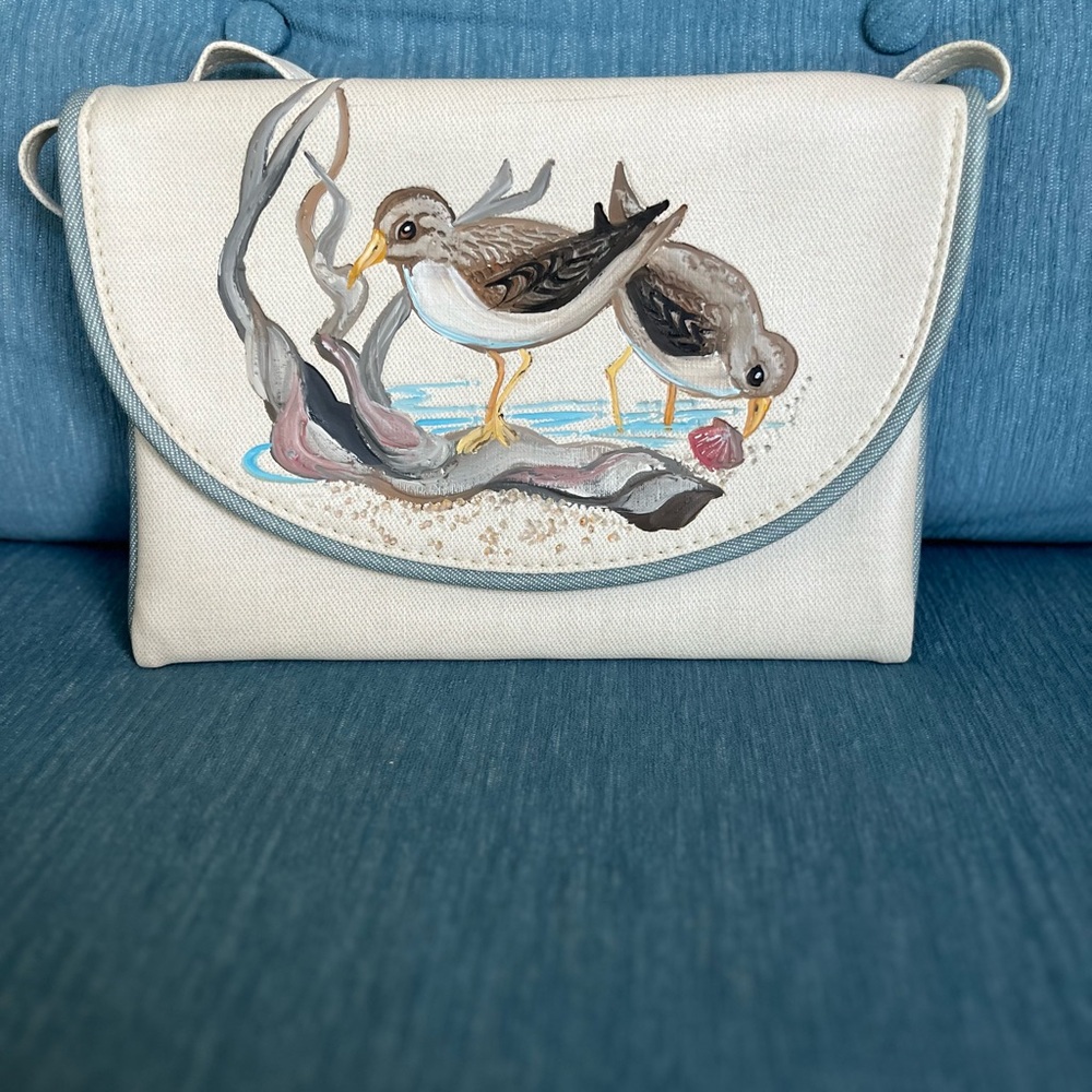 Vintage The Original Florida Keys Shoulder Bag Handbag Birds Embossed